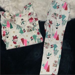 Kid’s Holiday Snowman Santa PJ Set